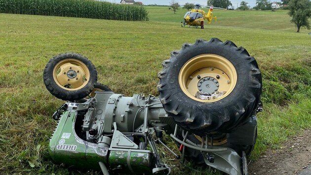 Schwerer Unfall mit einem Oldtimer-Traktor (Bild: Rotes Kreuz Deutschlandsberg)