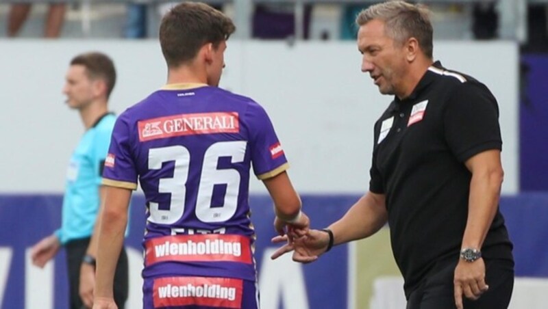 Mittelfeld-Mann Dominik Fitz (li.) agierte zuletzt zweimal an vorderster Front. (Bild: GEPA pictures)