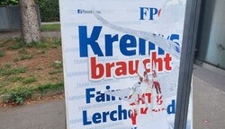 Vandalenakte in Krems: Werbeplakate der SPÖ und der FPÖ wurden verunstaltet und zerstört (Bild: FPÖ Krems)