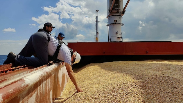 Ein ukrainisches Getreideschiff (Bild: AFP)