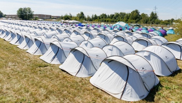 Zelte auf dem Green-Campingplatz (Bild: APA/Florian Wieser)