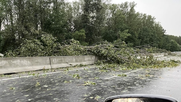 Die B37 in Richtung St. Pölten dürfte nach Einschätzung der Einsatzkräfte noch bis in die spätere Nacht gesperrt sein. (Bild: René Denk)