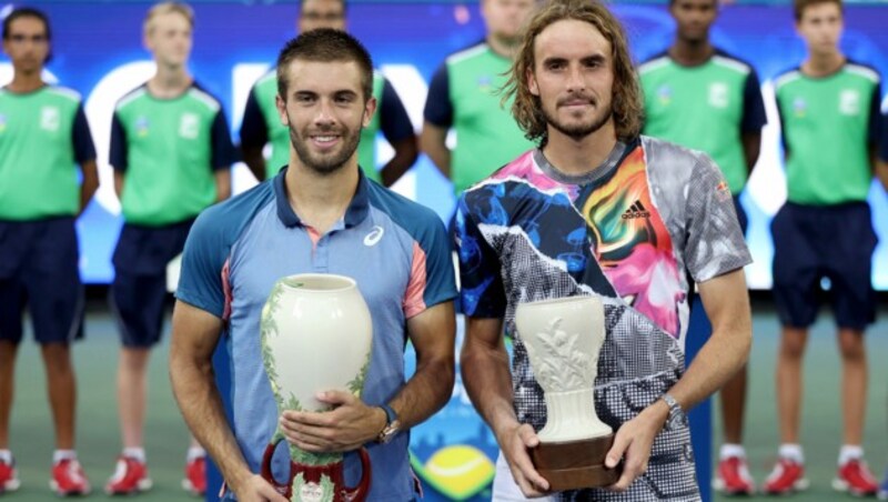 Borna Coric (l.) und Stefanos Tsitsipas (r.) (Bild: 2022 Getty Images)