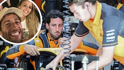 Daniel Ricciardo strahlt mit Heidi Berger um die Wette. Bei McLaren muss er um sein Cockpit zittern. (Bild: APA/AFP/FERENC ISZA, instagram.com/danielricciardo)