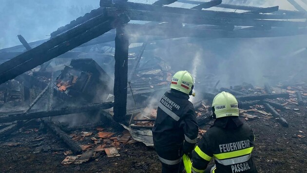 Rund 100 Feuerwehrleute bekämpften die Flammen. (Bild: FF Passail)
