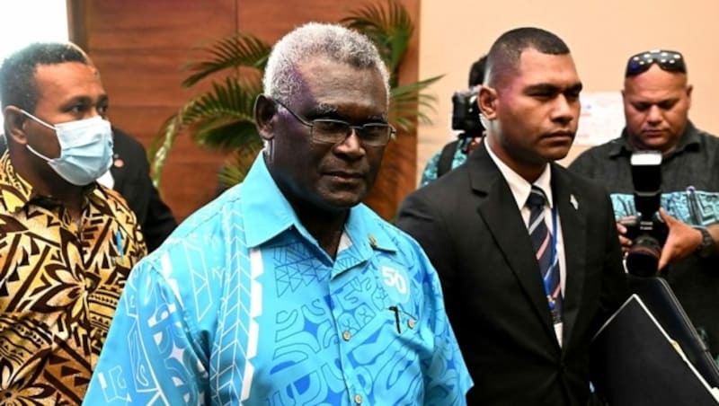 Premier Manasseh Sogavare (Bild: APA/AFP/William WEST)