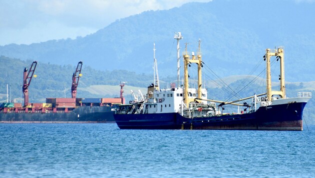 Frachtschiffe im Hafen der Hauptstadt Honiara (Bild: APA/AFP/Charley PIRINGI)