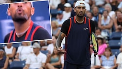 Der spuckende Nick Kyrgios sorgte einmal mehr für Schlagzeilen. (Bild: APA/Getty Images via AFP/GETTY IMAGES/MATTHEW STOCKMAN, twitter.com/micheljacques57)