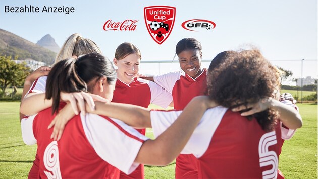 ÖFB und Coca-Cola laden gemeinsam zum 1. Coca-Cola Unified Cup. (Bild: Krone Kreativ,stock.adobe.com; Coca-Cola)