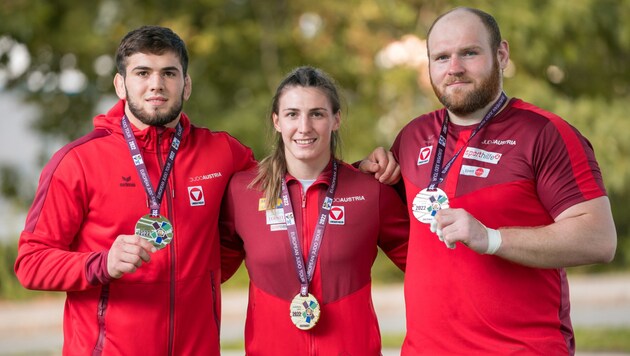 Wachid Borchashvili, Michaela Polleres, Daniel Allerstorfer (Bild: GEPA)