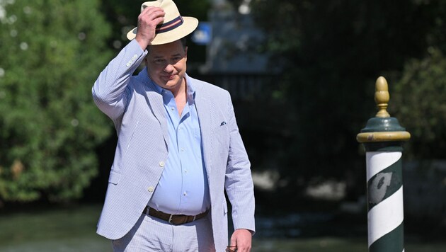 Brandan Fraser präsentierte in Venedig seinen neuen Film „The Whale“. Dafür musste der Star einige Kilos zulegen. (Bild: AFP)