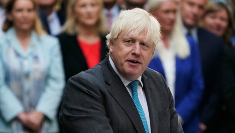 Der scheidende britische Premier Boris Johnson hielt am Dienstag seine Abschiedsrede. (Bild: AP)