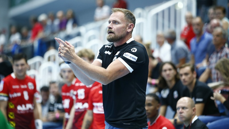 Hannes Jon Jonsson and his team were narrowly defeated by LInz. (Bild: ALPLA HC Hard/Alexandra Köß)