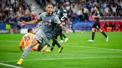 Noah Okafor bringt Salzburg gegen Milan in Führung. (Bild: GEPA )