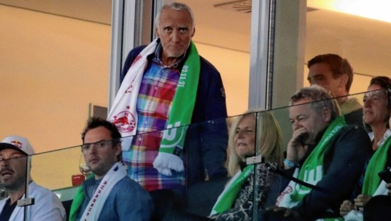 Dietrich Mateschitz bei seinem letzten Besuch in der Champions League im Herbst 2021 (Red Bull Salzburg vs. VFL Wolfsburg) (Bild: Kronen Zeitung/Andreas Tröster)