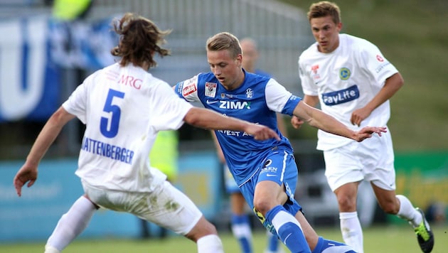 Vor über zehn Jahren wirbelte Julian Rupp (M.) für den FC Lustenau in der zweiten österreichischen Liga. Nun kickt der 29-Jährige in der Vorarlbergliga. (Bild: DIENER / Nina Manhart)