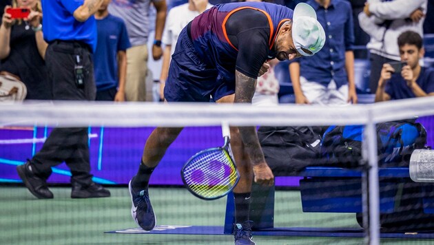 Großer Ärger bei Nick Kyrgios (Bild: APA/AFP/COREY SIPKIN)