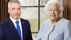 Bundeskanzler Karl Nehammer trauert um die britische Queen. (Bild: Krone KREATIV,APA, krone.tv)