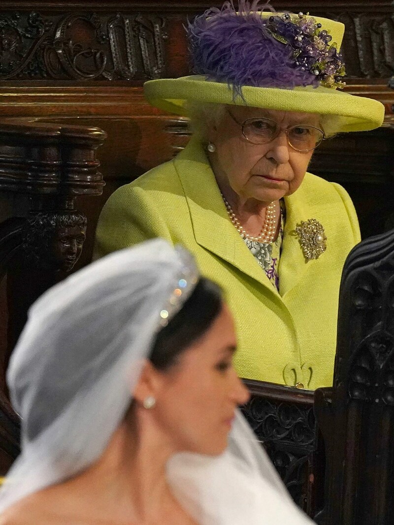 Queen Elizabeth bei der Hochzeit von Meghan und Harry (Bild: JONATHAN BRADY / AFP / picturedesk.com)