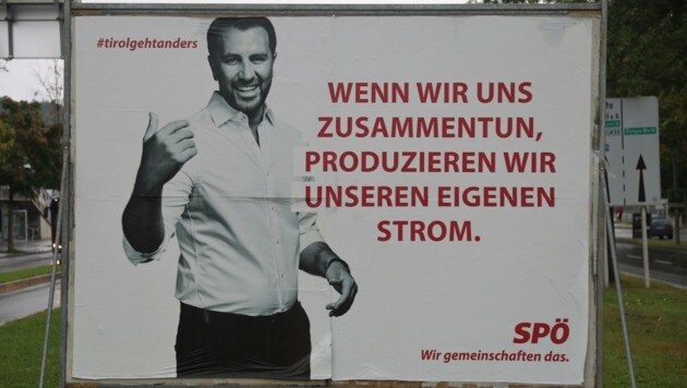 Los carteles del SPÖ se reconocen inmediatamente como tales.  (Imagen: Birbaumer Christof)