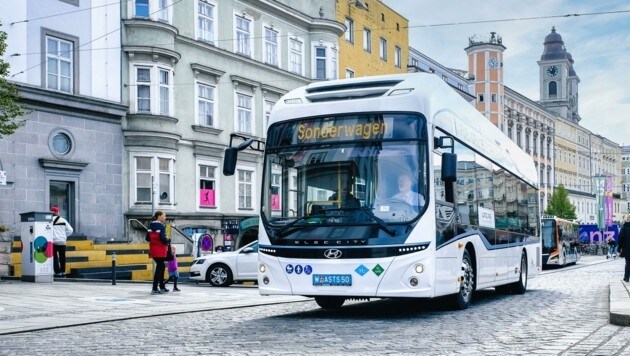 Von außen schaut der „Bus der Zukunft“ völlig normal aus, ist aber im Gegensatz zu einem Benzin-Bus viel leiser. (Bild: Einöder Horst)