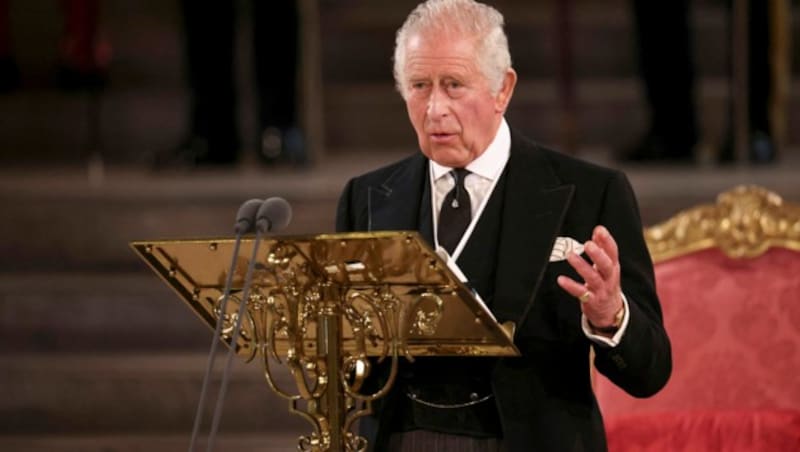 König Charles nannte in seiner Rede vor dem Parlament die Queen liebevoll „my darling late mother“. (Bild: Reuters)