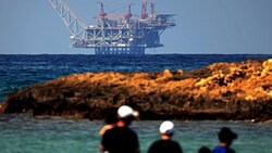 Eine israelische Gasförderplattform im Mittelmeer (Bild: APA/AFP/JACK GUEZ)