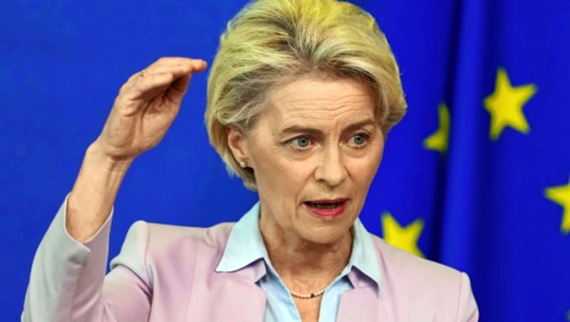 Angesichts der russischen Aggression ist laut der Kommissionspräsidentin, Ursula von der Leyen, der Finanzierungsbedarf unerlässlich. (Bild: AP/Virginia Mayo)