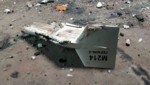 Die Überreste einer iranischen Shahed-Drohne nahe Kupiansk in der Ukraine (Bild: Ukrainian Military's Strategic Communications Directorate via AP)