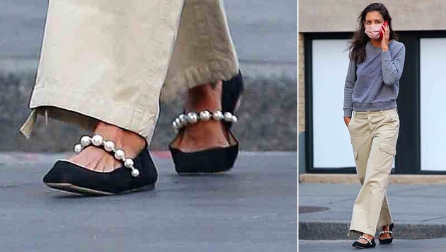 Katie Holmes zog beim Spaziergang durch New York mit ihren Schuhen alle Blicke auf sich. (Bild: www.PPS.at)