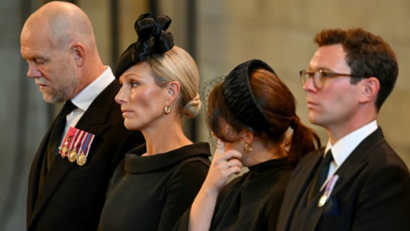 Mike Tindall, Zara Tindall, Prinzessin Eugenie und Jack Brooksbank beim Gottesdienst in Westminster Hall (Bild: ROTA / Camera Press / picturedesk.com)