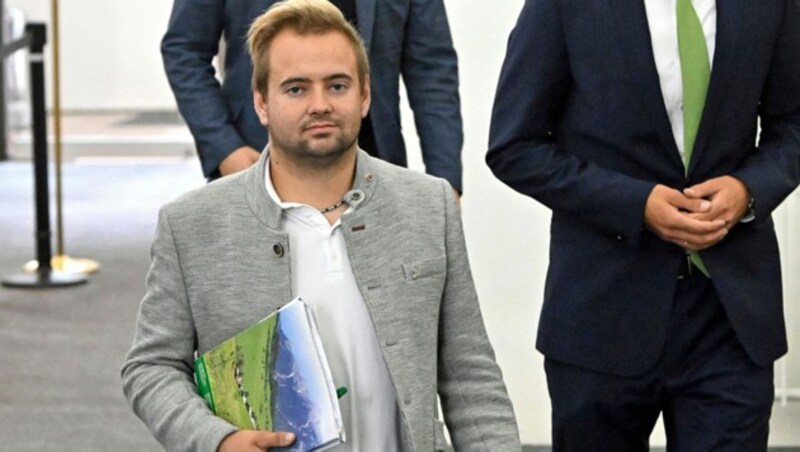 Jungbauern-Landeschef Dominik Traxl im U-Ausschuss in der Hofburg (Bild: APA/HELMUT FOHRINGER)