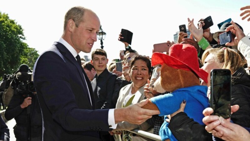 Prinz William schüttelt Hände (Bild: AP)