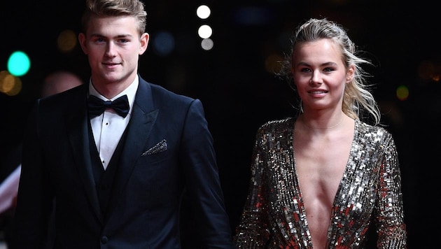 Matthijs de Ligt und Annekee Molenaar im Dezember 2019 (Bild: APA/AFP/FRANCK FIFE)