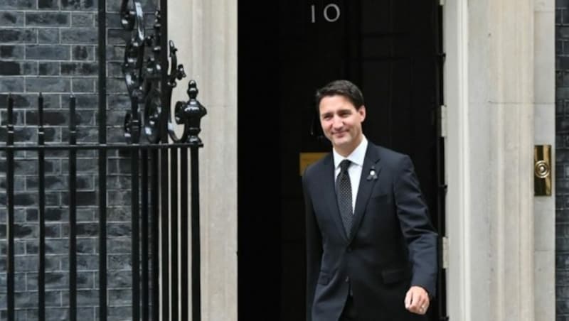 Auch Kanadas Premier Justin Trudeau befindet sich bereits in London. (Bild: JUSTIN TALLIS / AFP)