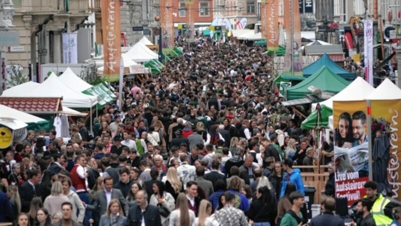 Die Herrengasse beim Aufsteirern 2022 in Graz (Bild: Pail Sepp)