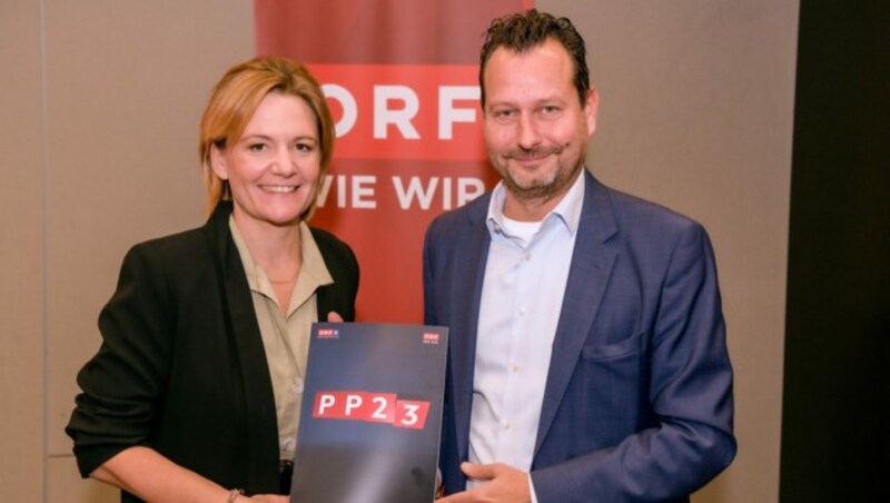 ORF-Programmdirektorin Groiss-Horowitz und ORF-2-Channelmanager Hofer (Bild: ORF)