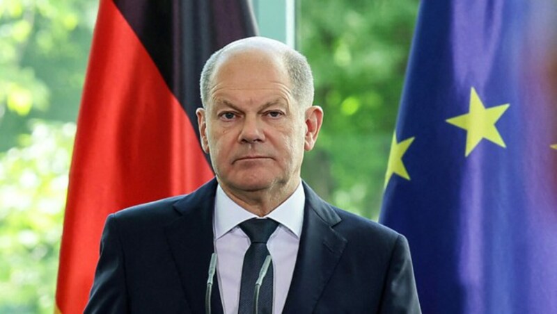 Bundeskanzler Olaf Scholz: „Scheinreferenden sind nicht vom Völkerrecht gedeckt.“ (Bild: APA/AFP/Jens Schlueter)