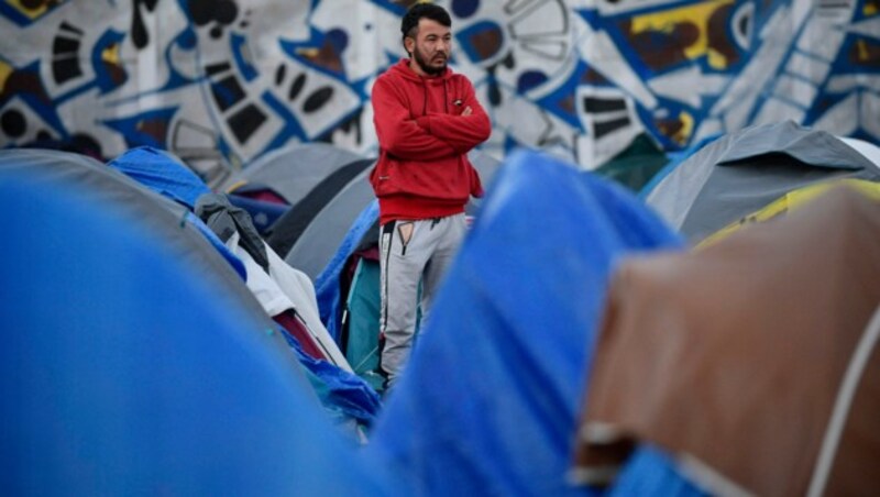 Flüchtlingscamp in Paris (Archivbild) (Bild: AFP)