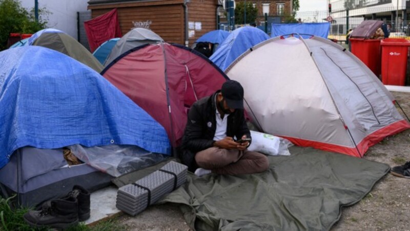 Flüchtlingslager in Paris (Archivbild) (Bild: AFP)