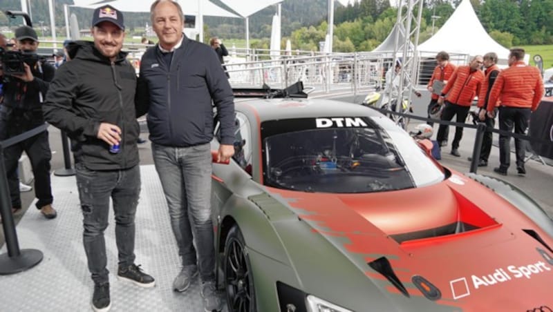 Ex-Ski-Star Marcel Hirscher mit DTM-Boss Gerhard Berger. (Bild: Sepp Pail)