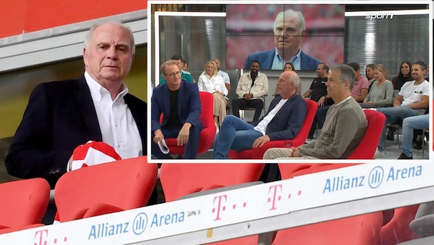 Uli Hoeneß meldete sich im „Doppelpass“ wieder einmal lautstark zu Wort. (Bild: APA/AFP/POOL/Sven Hoppe, Facebook.com/SPORT1 )