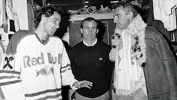 Dietrich Mateschitz und Gerhard Berger zu Gast beim Eishockey 1997 (Bild: Daniel Krug)
