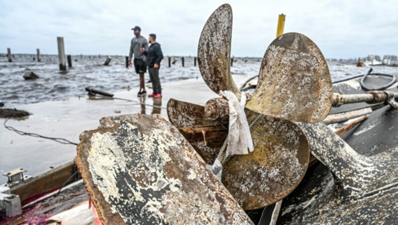 Viele Boote wurden in der Marina von Fort Myers in Florida schwer beschädigt (Bild: AFP)