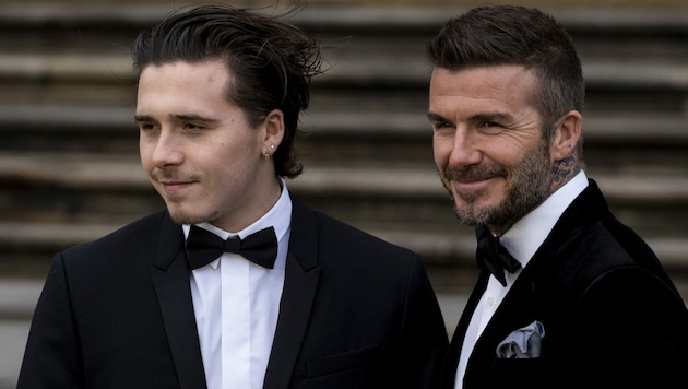 Brooklyn Beckham mit seinem Vater David Beckham (Bild: AFP)