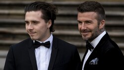 Brooklyn Beckham mit seinem Vater David Beckham (Bild: AFP)