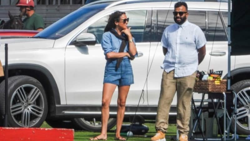 Meghan Markle beobachtet ihren Mann Prinz Harry bei einem Polo-Match im Santa Barbara Polo & Racquet Club (Bild: www.photopress.at)