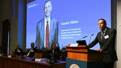 Der Nobelpreis für Medizin und Physiologie 2022 geht an den schwedischen Mediziner und Biologen Svante Pääbo, für seine Forschungen auf dem Gebiet der Evolution. (Bild: AFP/Jonathan Nackstrand)