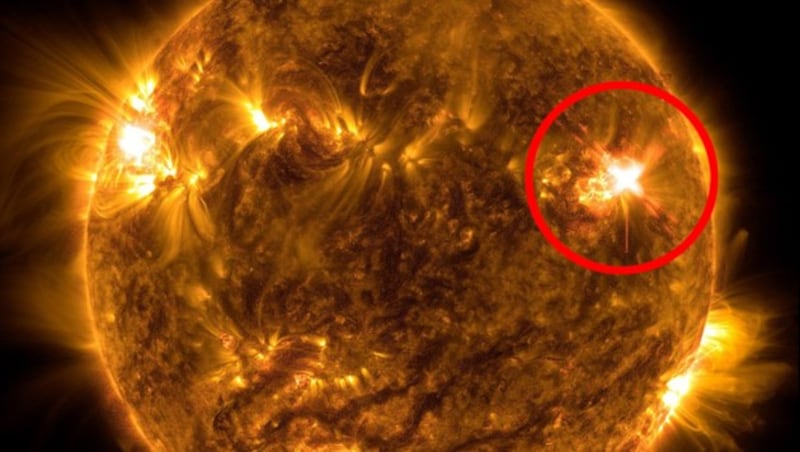 (Bild: NASA/SDO, krone.at-Grafik)