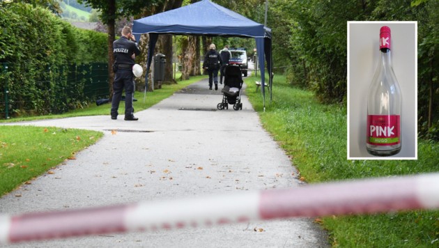 Diese Flasche wurde am Tatort sichergestellt. (Bild: zoom.tirol, Polizei (Symbolbild))